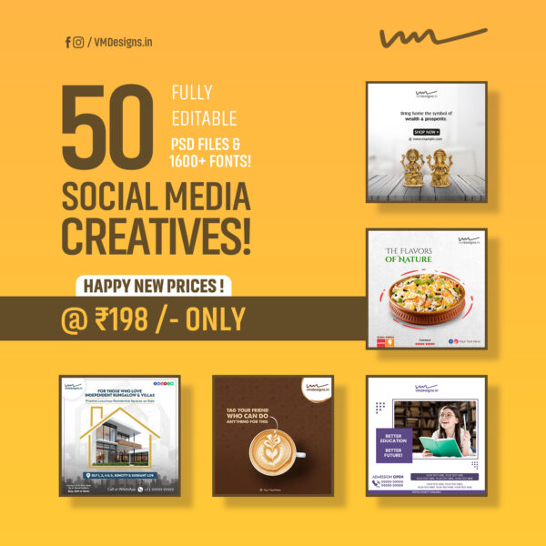 50 designs for social media marketing new price