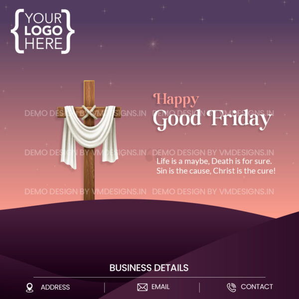 Good Friday with cross and cloth