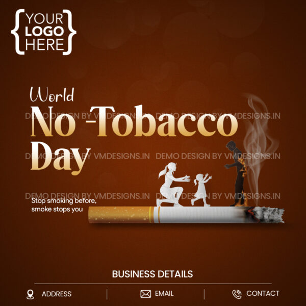 World No Tobacco Day Cigarette And Small Family