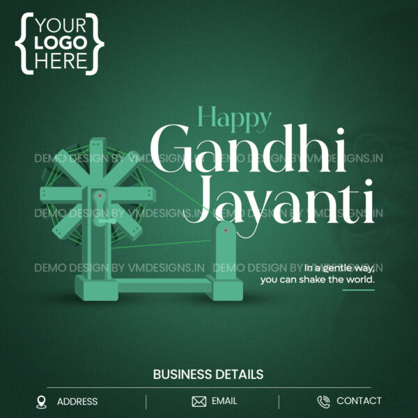 Gandhi Jayanti Green BG and Charkha
